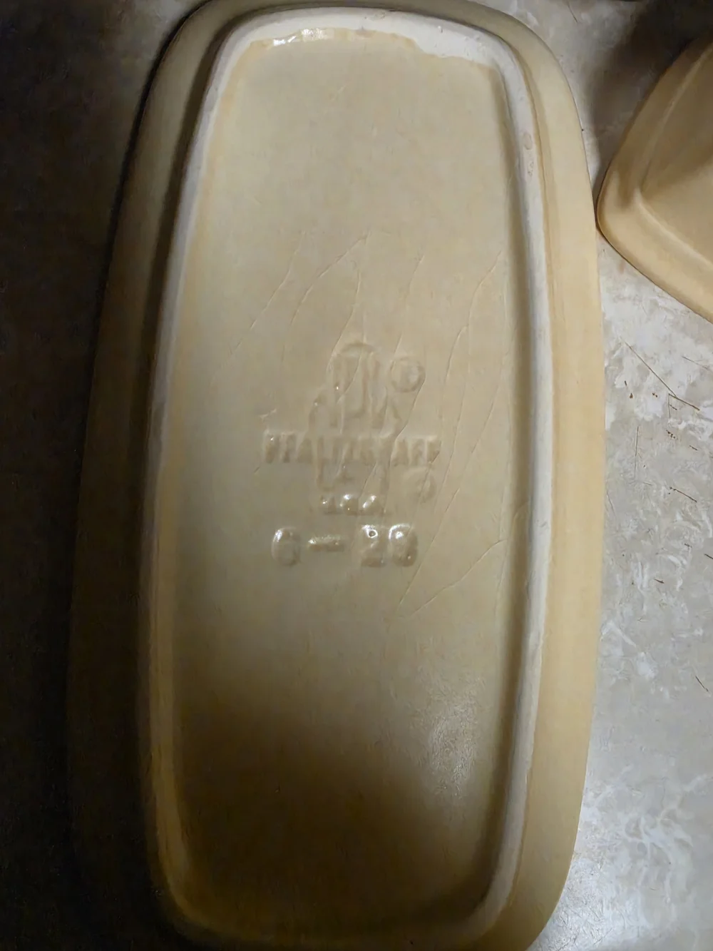 Vintage Pfaltzgraff Village Covered Butter Dish #6-28 USA Castle Mark